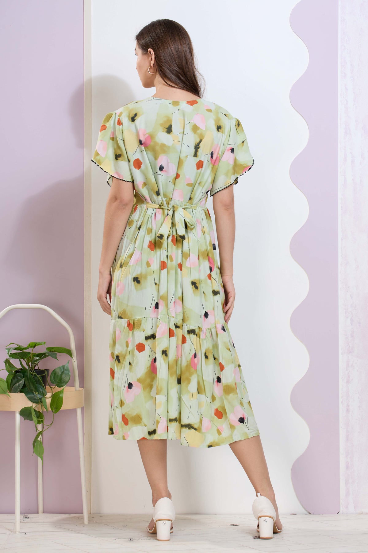 Imported Rayon MAXI FROCK Model Nighties | Fancy Petal Sleeve | Fancy Neck & Side Pocket | Pleated Frock MAXI Style | Trendy Collection's for Stylish Women & Teenage Girl (IRM)