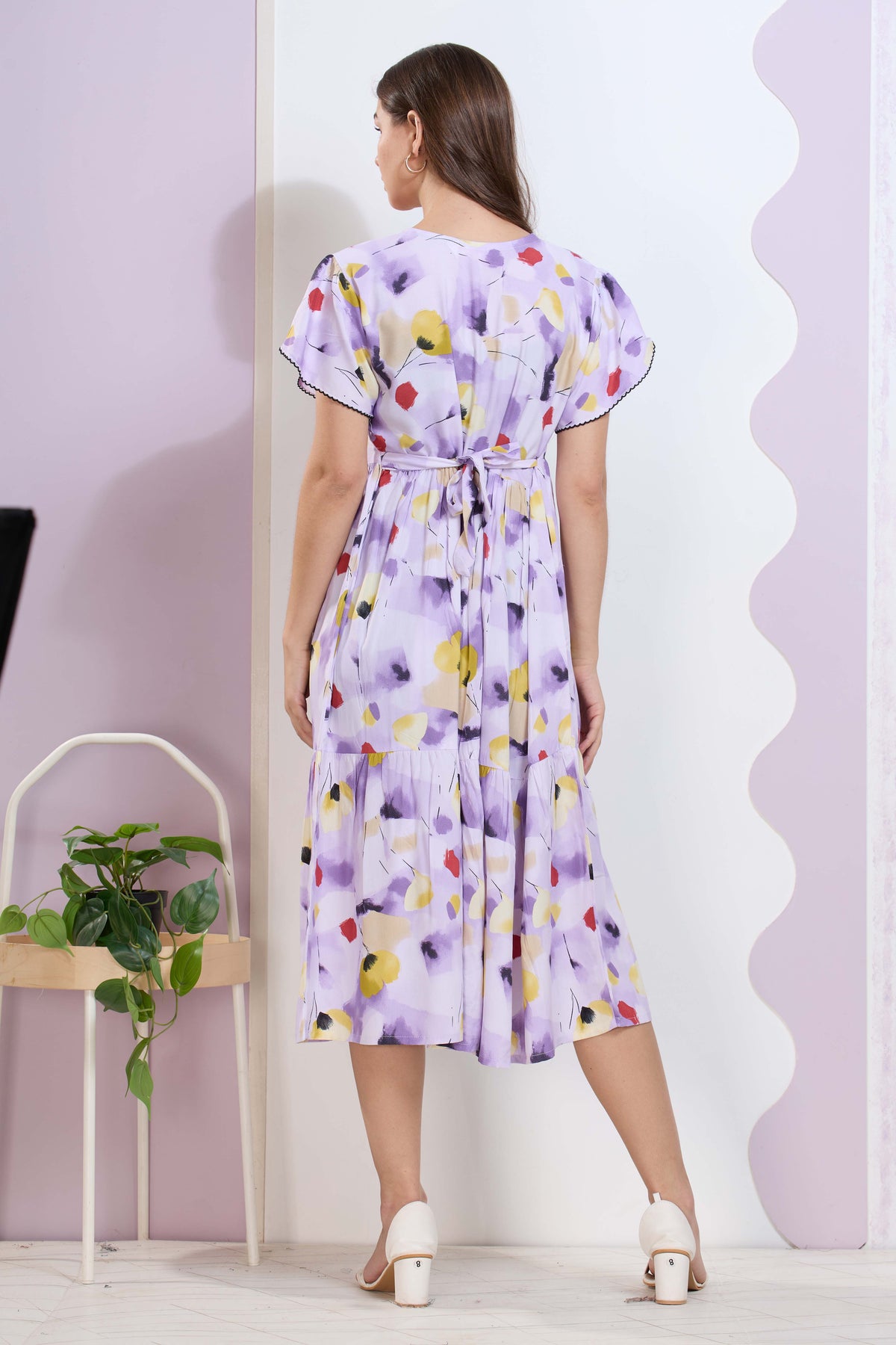 Imported Rayon MAXI FROCK Model Nighties | Fancy Petal Sleeve | Fancy Neck & Side Pocket | Pleated Frock MAXI Style | Trendy Collection's for Stylish Women & Teenage Girl (IRM)