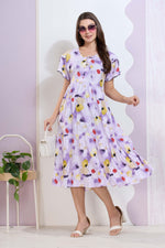 Imported Rayon MAXI FROCK Model Nighties | Fancy Petal Sleeve | Fancy Neck & Side Pocket | Pleated Frock MAXI Style | Trendy Collection's for Stylish Women & Teenage Girl (IRM)