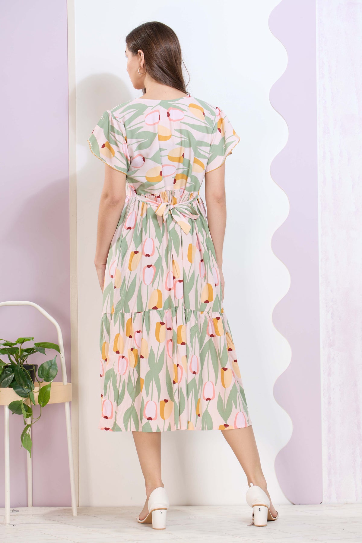 Imported Rayon MAXI FROCK Model Nighties | Fancy Petal Sleeve | Fancy Neck & Side Pocket | Pleated Frock MAXI Style | Trendy Collection's for Stylish Women & Teenage Girl (IRM)