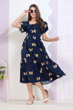 Imported Rayon MAXI FROCK Model Nighties | Fancy Petal Sleeve | Fancy Neck & Side Pocket | Pleated Frock MAXI Style | Trendy Collection's for Stylish Women & Teenage Girl (IRM)