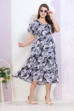 Imported Rayon MAXI FROCK Model Nighties | Fancy Petal Sleeve | Fancy Neck & Side Pocket | Pleated Frock MAXI Style | Trendy Collection's for Stylish Women & Teenage Girl (IRM)