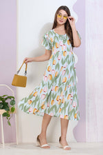 Imported Rayon MAXI FROCK Model Nighties | Fancy Petal Sleeve | Fancy Neck & Side Pocket | Pleated Frock MAXI Style | Trendy Collection's for Stylish Women & Teenage Girl (IRM)