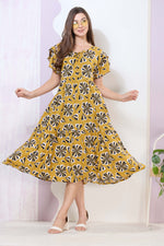 Imported Rayon MAXI FROCK Model Nighties | Fancy Petal Sleeve | Fancy Neck & Side Pocket | Pleated Frock MAXI Style | Trendy Collection's for Stylish Women & Teenage Girl (IRM)