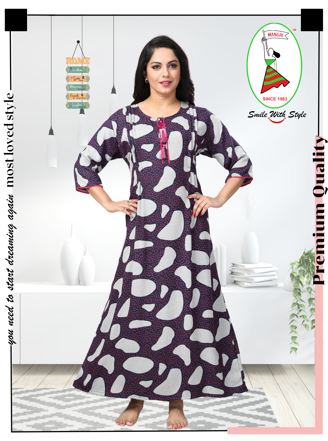 StylishMANGAI Alpine KURTI Style | Beautiful Stylish KURTI Model | Side Pocket | 3/4 Sleeve | Perfect Nightwear Collection's for Trendy Women's