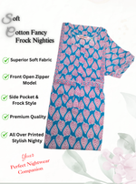 Cotton FROCK Model Casual Wear Nighties | Stylish Pleated Frock Style | Multipurpose Nighties | Pregnancy Wear | Pleated Model | Stylish Nighties for Stylish Women (PWC)