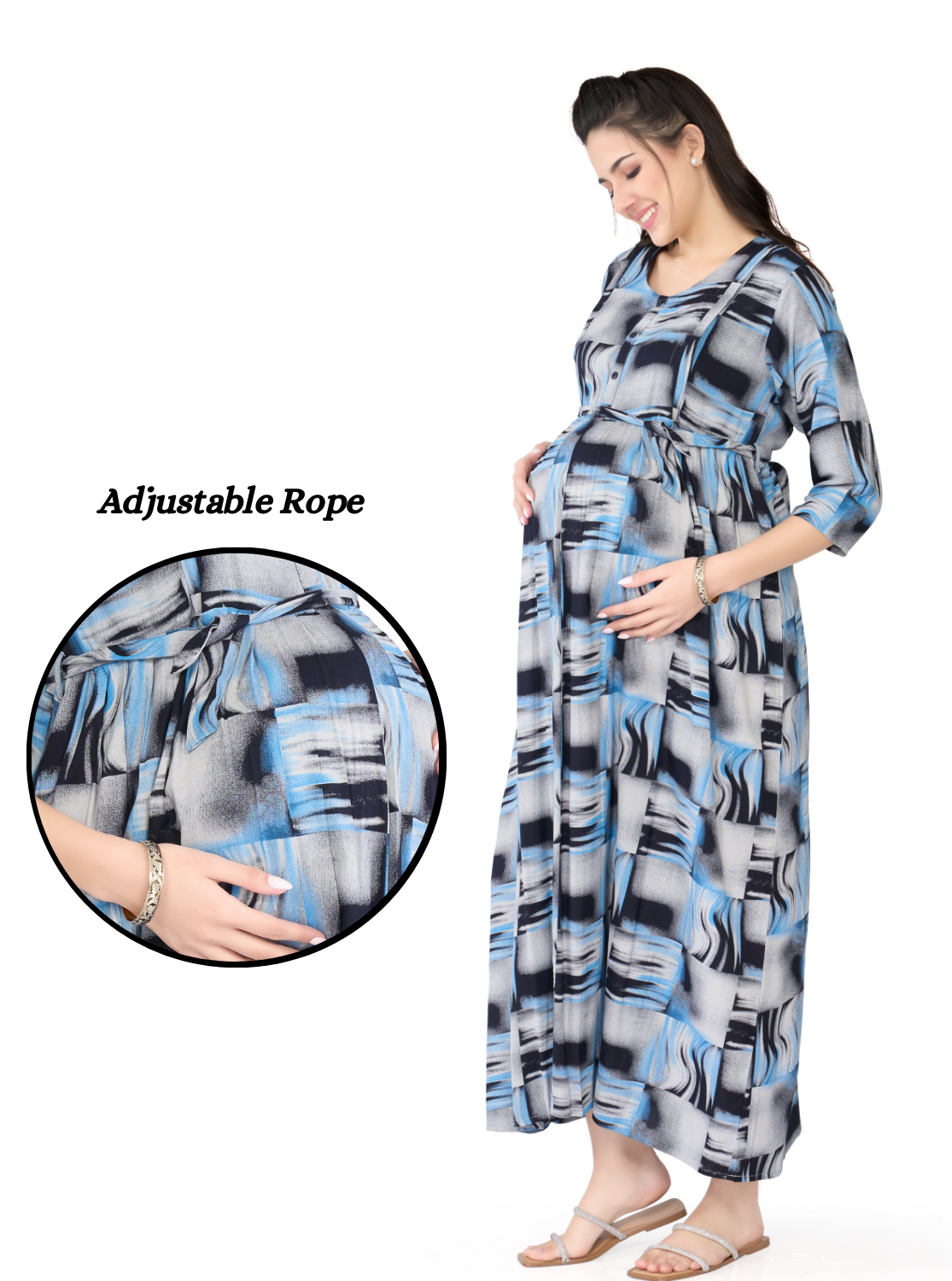 ONLY MINE Premium MAXI Mom's Wear - Soft & Smooth Rayon | Maternity | Feeding | Maxi Model | Casual Wear for Pregnancy Women's