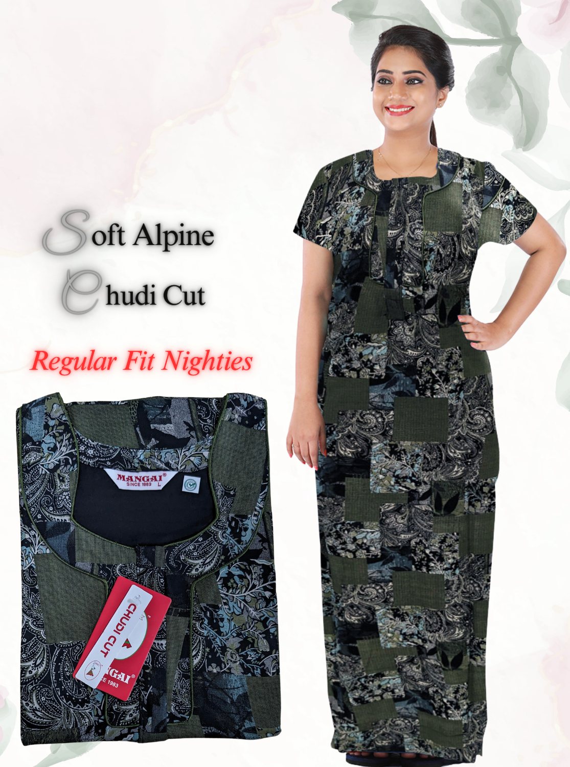MANGAI New Alpine Printed Nighties - All Over Printed Stylish Nightwear for Stylish Women | Beautiful Nighties for Stylish Women's