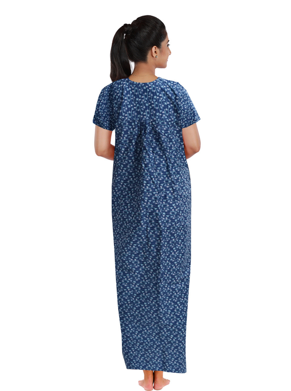 MANGAI Cotton PLEATED Model 3XL Size Nighties - Fancy Neck | With Side Pocket |Shrinkage Free Nighties | Trendy Collection's for Trendy Women's