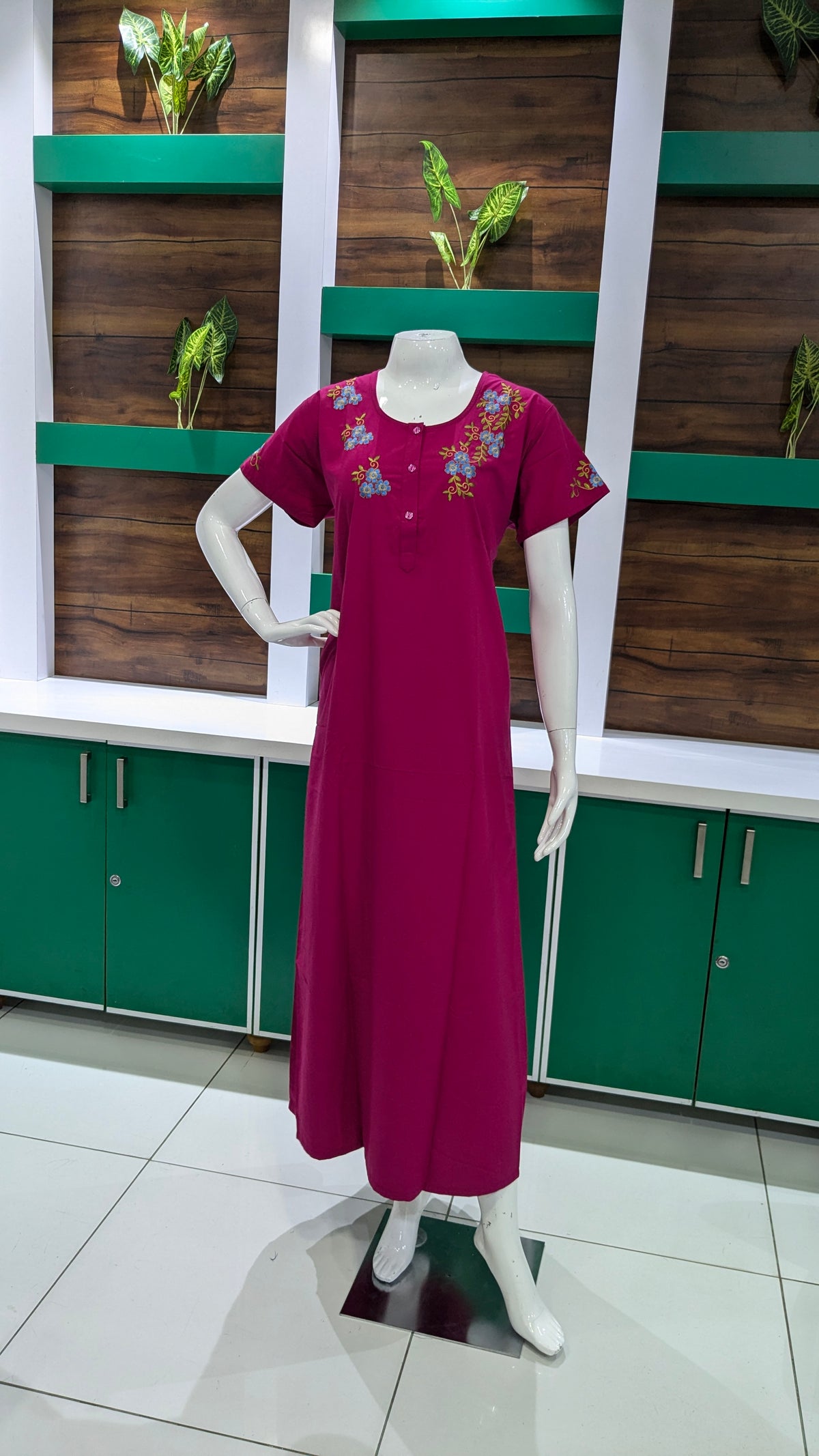 Stylish Embroidery Nightgown | Superior Quality Bizzy - Lizzy Nighty | Plain Pattern with Beautiful Embroidery Work's | Updated Collection's (CPL)