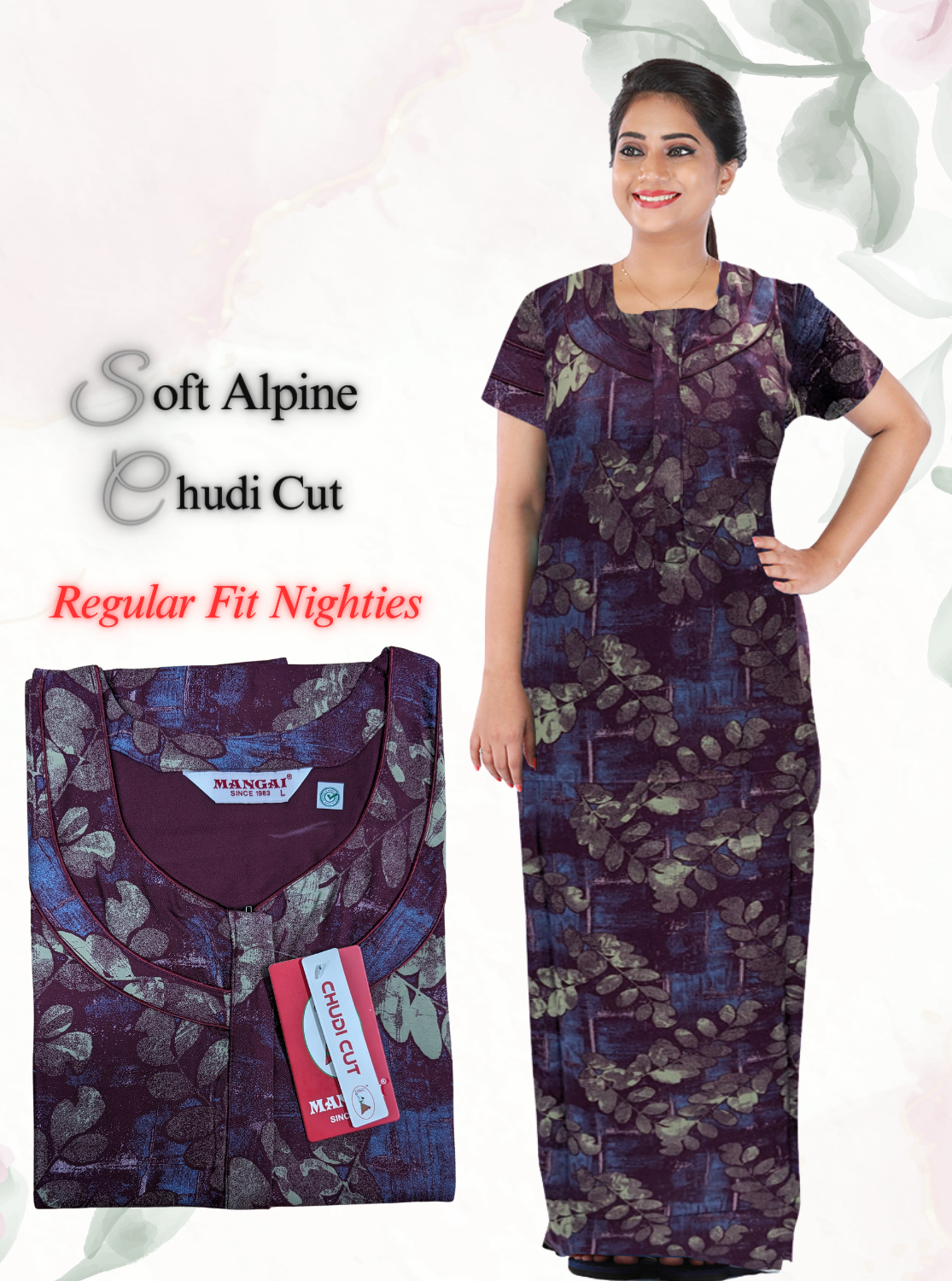 MANGAI New Alpine Printed Nighties - All Over Printed Stylish Nightwear for Stylish Women | Beautiful Nighties for Stylish Women's
