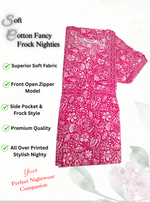 Cotton FROCK Model Casual Wear Nighties | Stylish Pleated Frock Style | Multipurpose Nighties | Pregnancy Wear | Pleated Model | Stylish Nighties for Stylish Women (PWC)