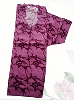 MANGAI Regular Cotton Printed Nighty for Women | Collar Neck Front Zipper Full Length Nighty with Side Pocket | Half Sleeve Comfort Fit House Wear (ATR)
