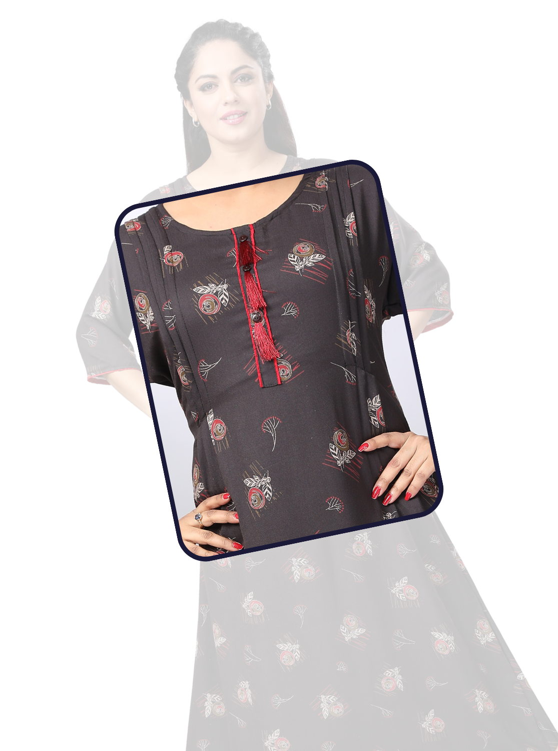 MANGAI New Stylish Alpine KURTI Style | Full Length KURTI Model Nighties | Side Pocket | Half Sleeve | Perfect Nightwear Collection's for Trendy Women's