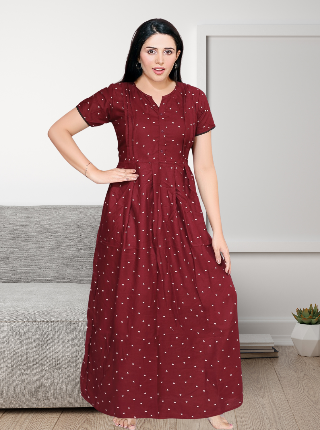 New Arrivals Alpine KURTI Style Nighties| Beautiful Stylish KURTI Model | Half Sleeve | Without Zipper | Stylish Thread Tied Front Closed Type | Fresh Collection's for Stylish Women's MKA (H/S)