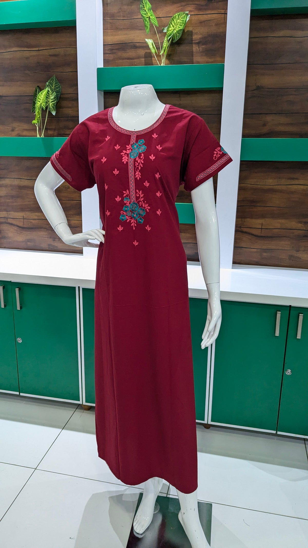 Stylish Embroidery Nightgown | Superior Quality Bizzy - Lizzy Nighty | Plain Pattern with Beautiful Embroidery Work's | Updated Collection's (CPL)