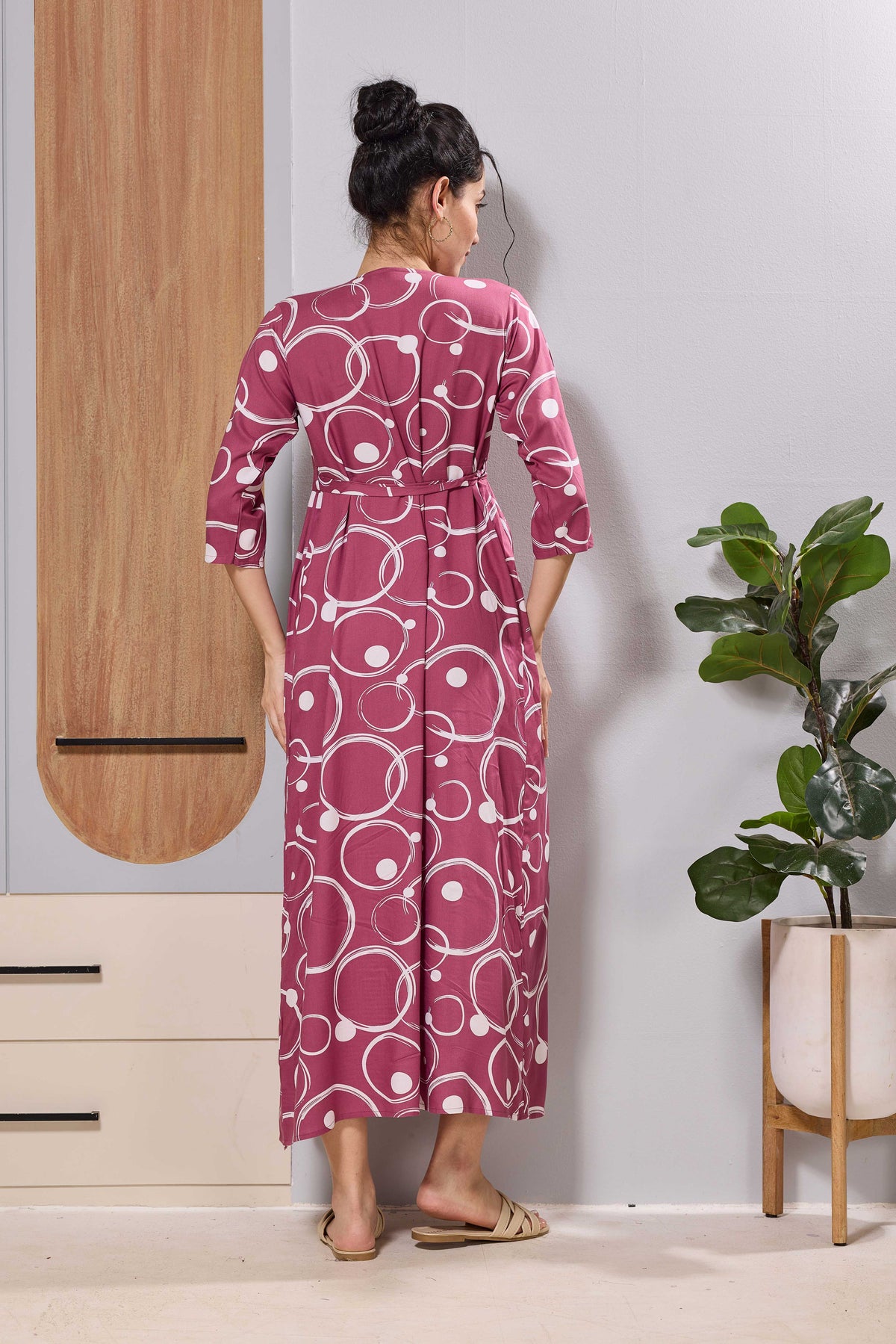 Mangai Mint Green Feeding & Maternity Wear Long Frock Dress