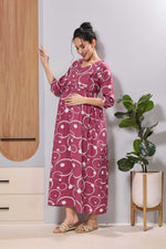 Mangai Mint Green Feeding & Maternity Wear Long Frock Dress