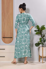 Mangai Mint Green Feeding & Maternity Wear Long Frock Dress