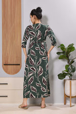 Mangai Coffee Brown Maternity Feeding Dress | Invisible Zipper