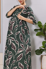 Mangai Coffee Brown Maternity Feeding Dress | Invisible Zipper