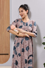 Mangai Dusty Pink Maternity Feeding Long Frock with Zip