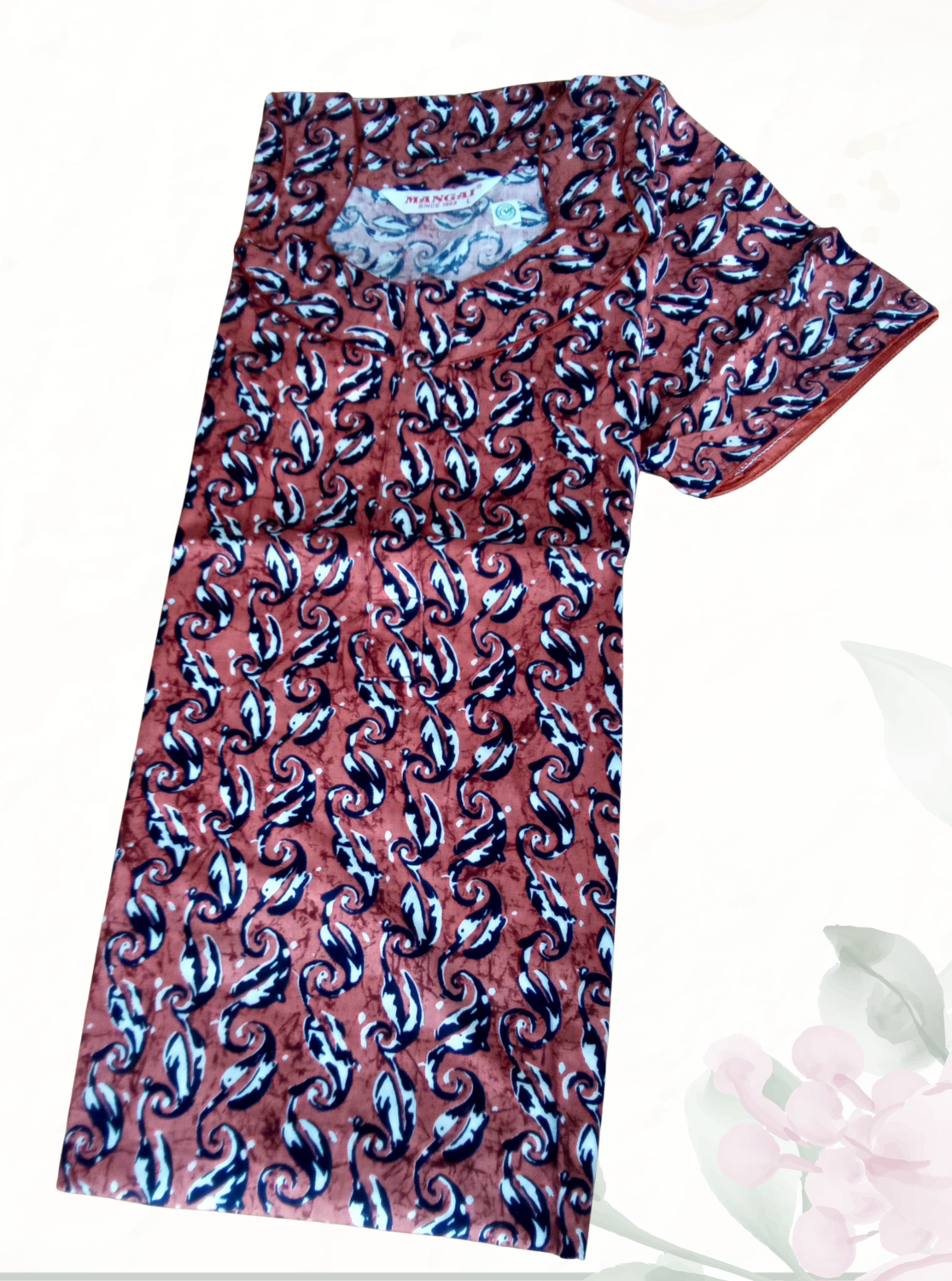 MANGAI New Regular Fit Cotton Printed Nighties - All Over Printed Stylish Nightwear for Stylish Women | Side Cut Pocket | Beautiful Nighties for Stylish Women's | Colourful Printed Cotton Nighties (ATR)