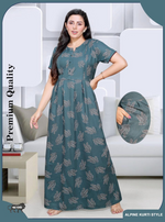New Arrivals Alpine KURTI Style Nighties| Beautiful Stylish KURTI Model | Half Sleeve | Without Zipper | Stylish Thread Tied Front Closed Type | Fresh Collection's for Stylish Women's MKA (H/S)