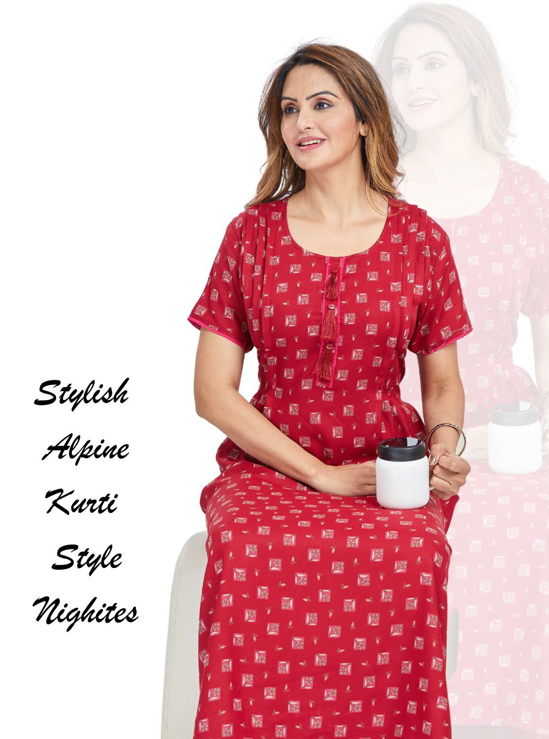 New Arrivals MANGAI Premium Alpine KURTI Style | Beautiful Stylish KURTI Model | Side Pocket | Half Sleeve | Perfect Nightwear Collection's for Trendy Women's