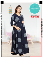 New ArrivalsONLY MINE Premium 4-IN-ONE Mom's Wear - Soft & Smooth Rayon | Maternity | Feeding | Long Frock | Casual Wear for Pregnancy Women's (4-IN-ONE-LFRK)