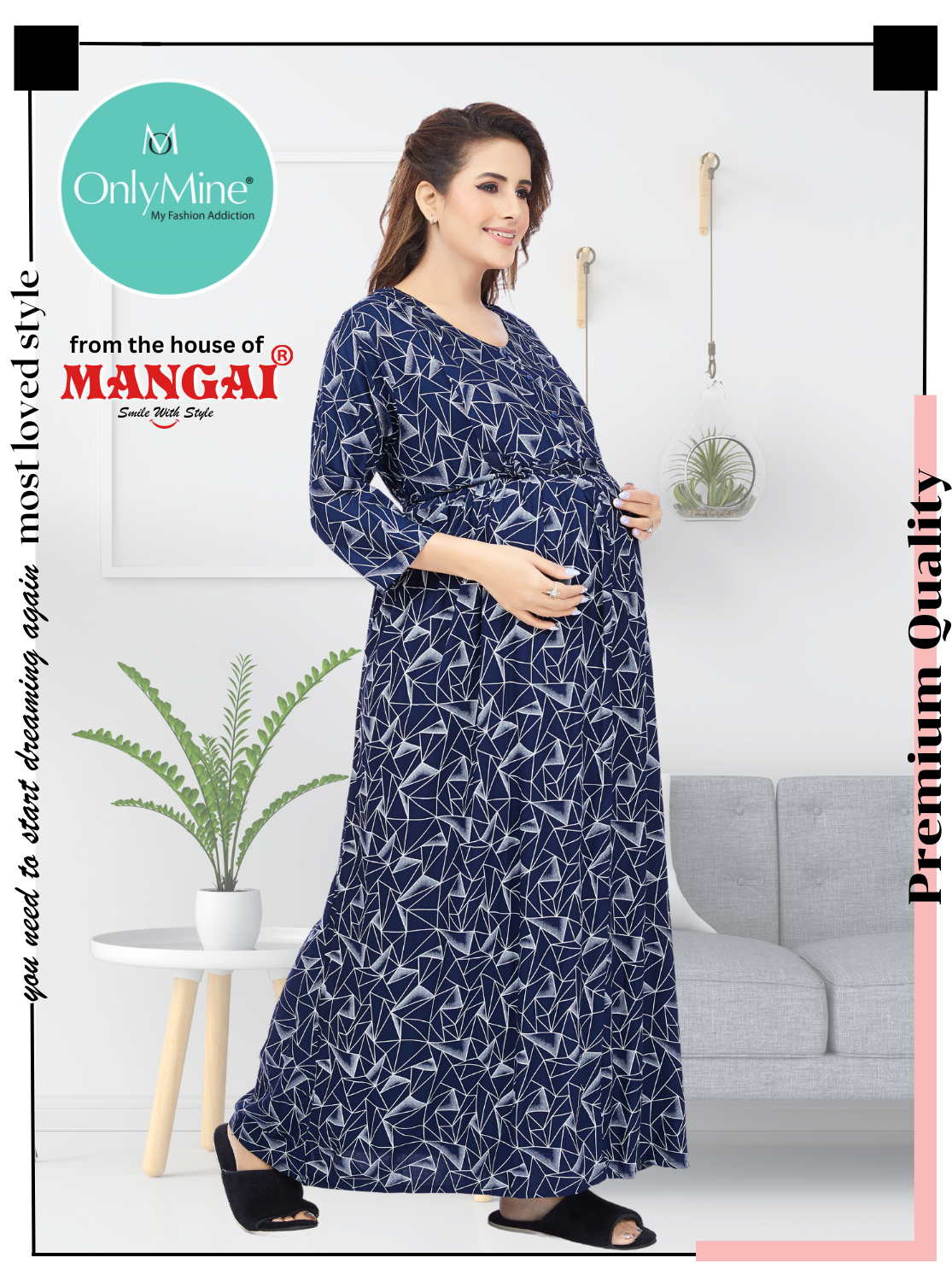 ONLY MINE New 4-IN-ONE Mom's Wear - Soft & Smooth Rayon | Maternity | Feeding | Maxi | Long Frock | Casual Wear