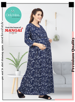 New ArrivalsONLY MINE Premium 4-IN-ONE Mom's Wear - Soft & Smooth Rayon | Maternity | Feeding | Long Frock | Casual Wear for Pregnancy Women's (4-IN-ONE-LFRK)