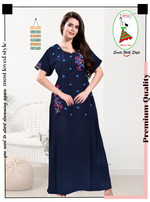 Stylish Embroidery Nightgown | Superior Quality Bizzy - Lizzy Nighty | Plain Pattern with Beautiful Embroidery Work's | Updated Collection's (CPL)