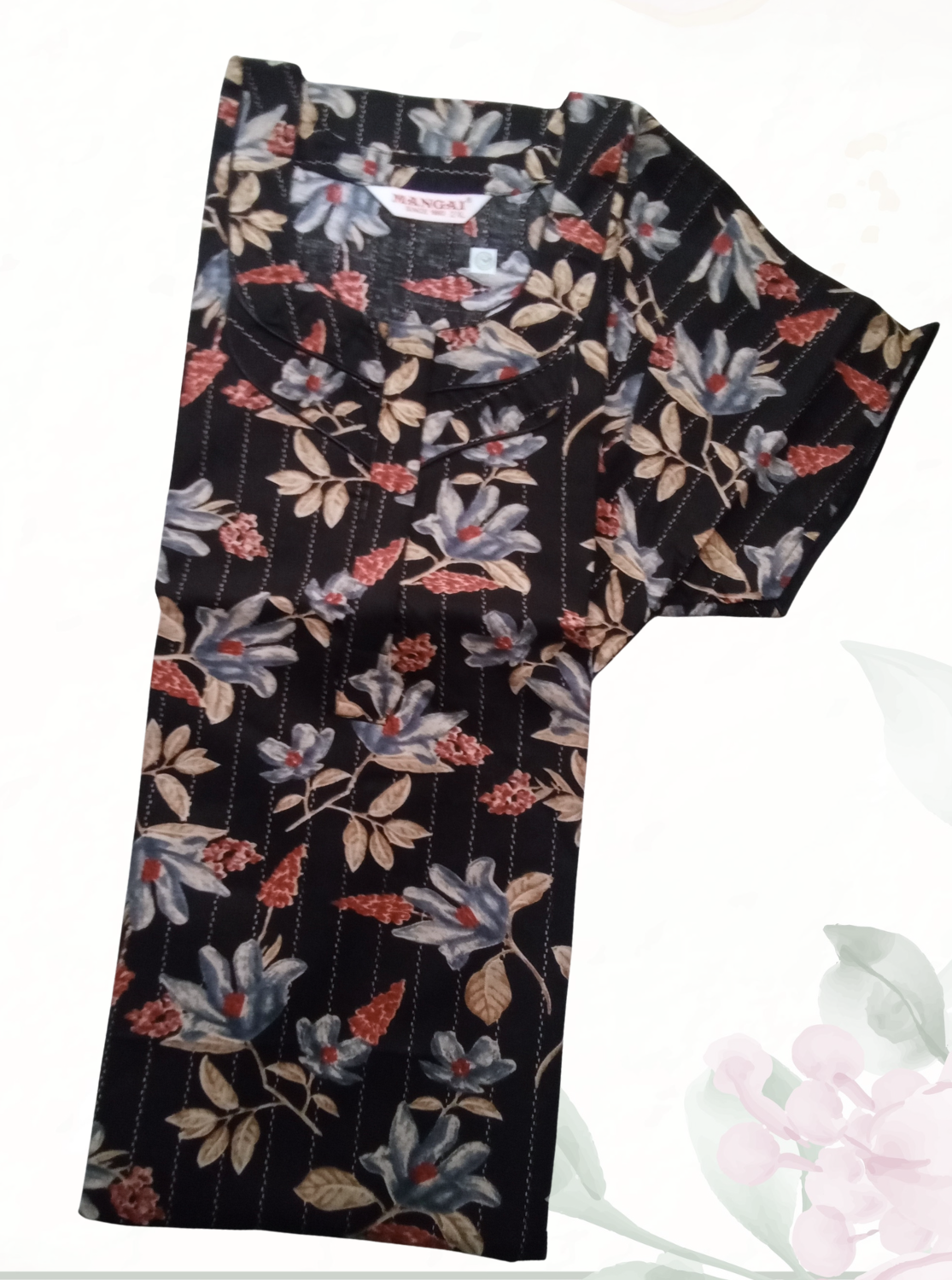 MANGAI New Regular Fit Cotton Printed Nighties - All Over Printed Stylish Nightwear for Stylish Women | Side Cut Pocket | Beautiful Nighties for Stylish Women's | Colourful Printed Cotton Nighties (ATR)