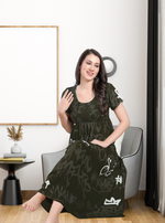 MANGAI Premium RAYON Smocking Nighty | Beautiful Pleated Design | Side Pocket | Stylish Nighty for Trendy Women's | Your Perfect Nightwear Collection's (RYS)