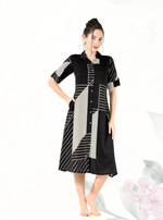 MANGAI Premium Rayon Collar MAXI Nighty for Women | Long Sleeve Stylish Nightwear for Women and Teenager | Perfect Stylish Nightwear (CM)