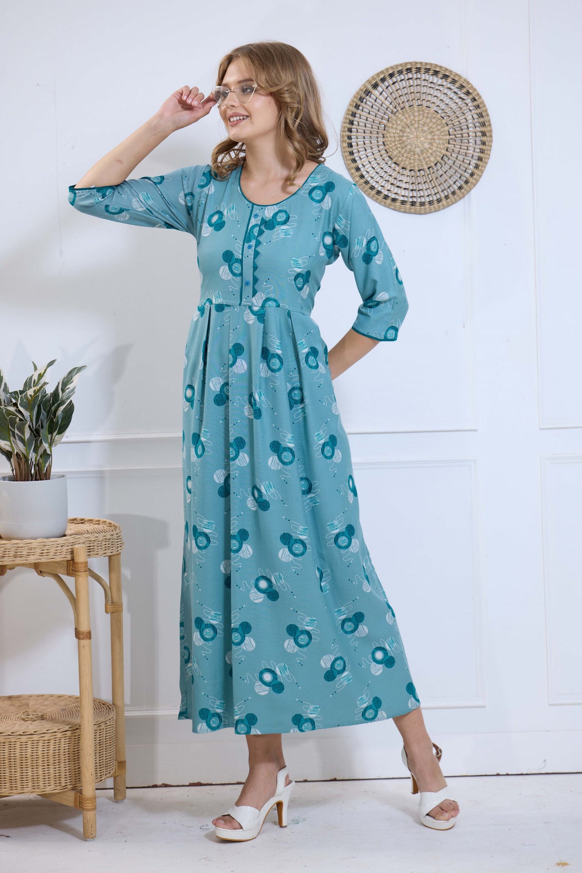 Alpine KURTI Style | Beautiful Stylish KURTI Model | Long 3/4 Sleeve & Side Pocket | Fresh Collection's for Stylish Women's (AK-3/4)