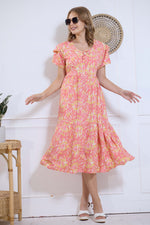 Imported Rayon MAXI FROCK Model Nighties | Fancy Petal Sleeve | Fancy Neck & Side Pocket | Pleated Frock MAXI Style | Trendy Collection's for Stylish Women & Teenage Girl (IRM)