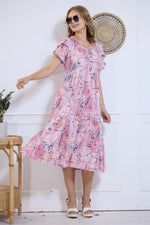 Imported Rayon MAXI FROCK Model Nighties | Fancy Petal Sleeve | Fancy Neck & Side Pocket | Pleated Frock MAXI Style | Trendy Collection's for Stylish Women & Teenage Girl (IRM)