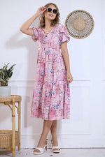 Imported Rayon MAXI FROCK Model Nighties | Fancy Petal Sleeve | Fancy Neck & Side Pocket | Pleated Frock MAXI Style | Trendy Collection's for Stylish Women & Teenage Girl (IRM)