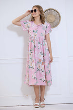 Imported Rayon MAXI FROCK Model Nighties | Fancy Petal Sleeve | Fancy Neck & Side Pocket | Pleated Frock MAXI Style | Trendy Collection's for Stylish Women & Teenage Girl (IRM)