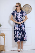 Imported Rayon MAXI FROCK Model Nighties | Fancy Petal Sleeve | Fancy Neck & Side Pocket | Pleated Frock MAXI Style | Trendy Collection's for Stylish Women & Teenage Girl (IRM)