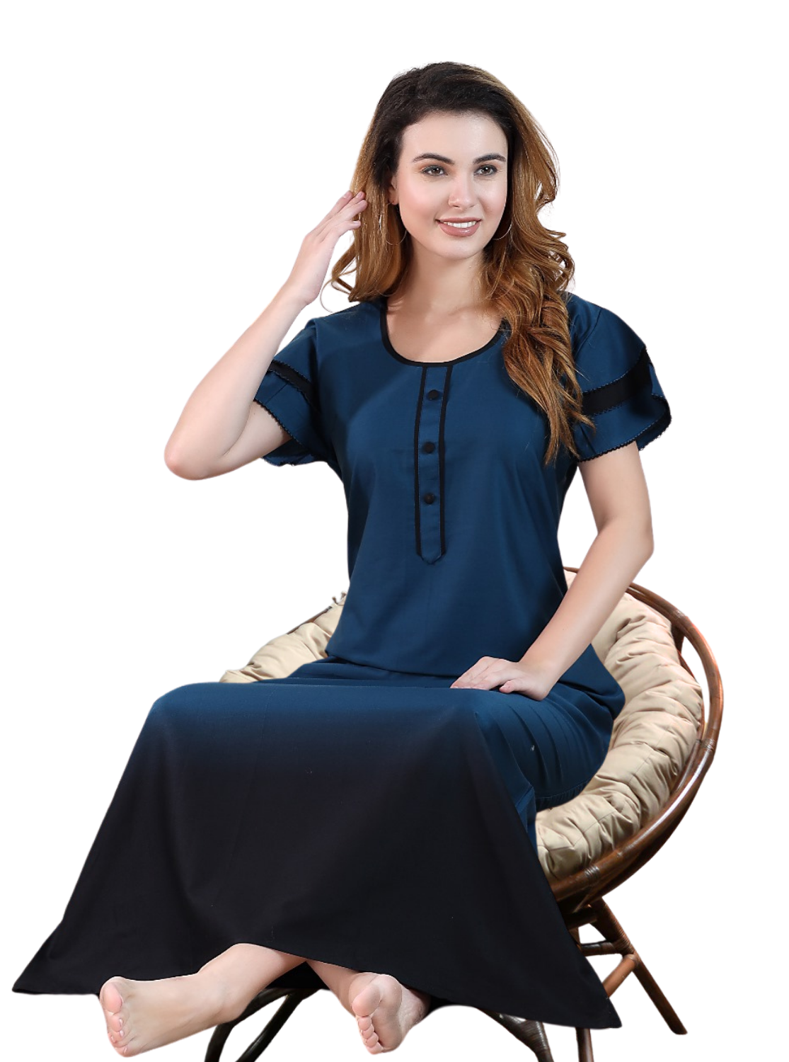 MANGAI New Arrivals Premium Cotton Nighty - Stylish Fancy Sleeve Nightwear for Stylish Women | Shrinkage Free Cotton Nighties