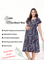 New Arrivals 4-IN-ONE MAXI Mom's Feeding & Casual Wear | Stylish Maxi Style | Invisible Feeding Zipper | Perfect Pre & Post Pregnancy Wear   (MAXI 4-IN-ONE)