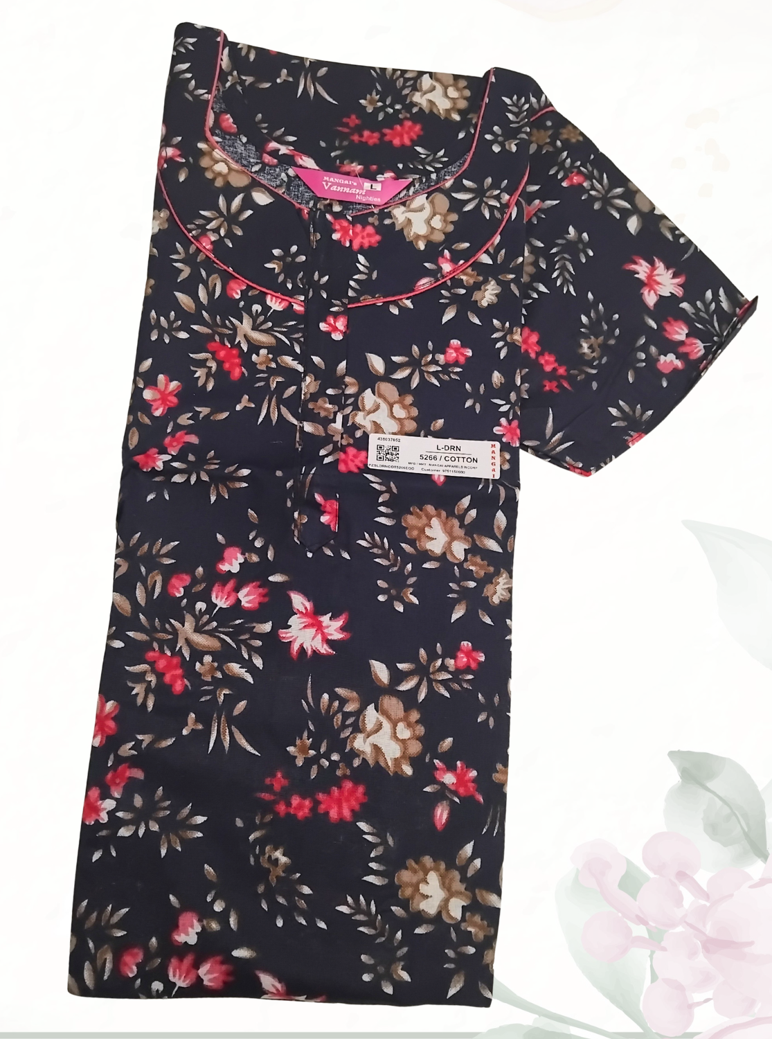 MANGAI Daily Wear Casual Comfort Fit Cotton Printed Nighties | Summer Arrival's for Trendy Women's (DRN)
