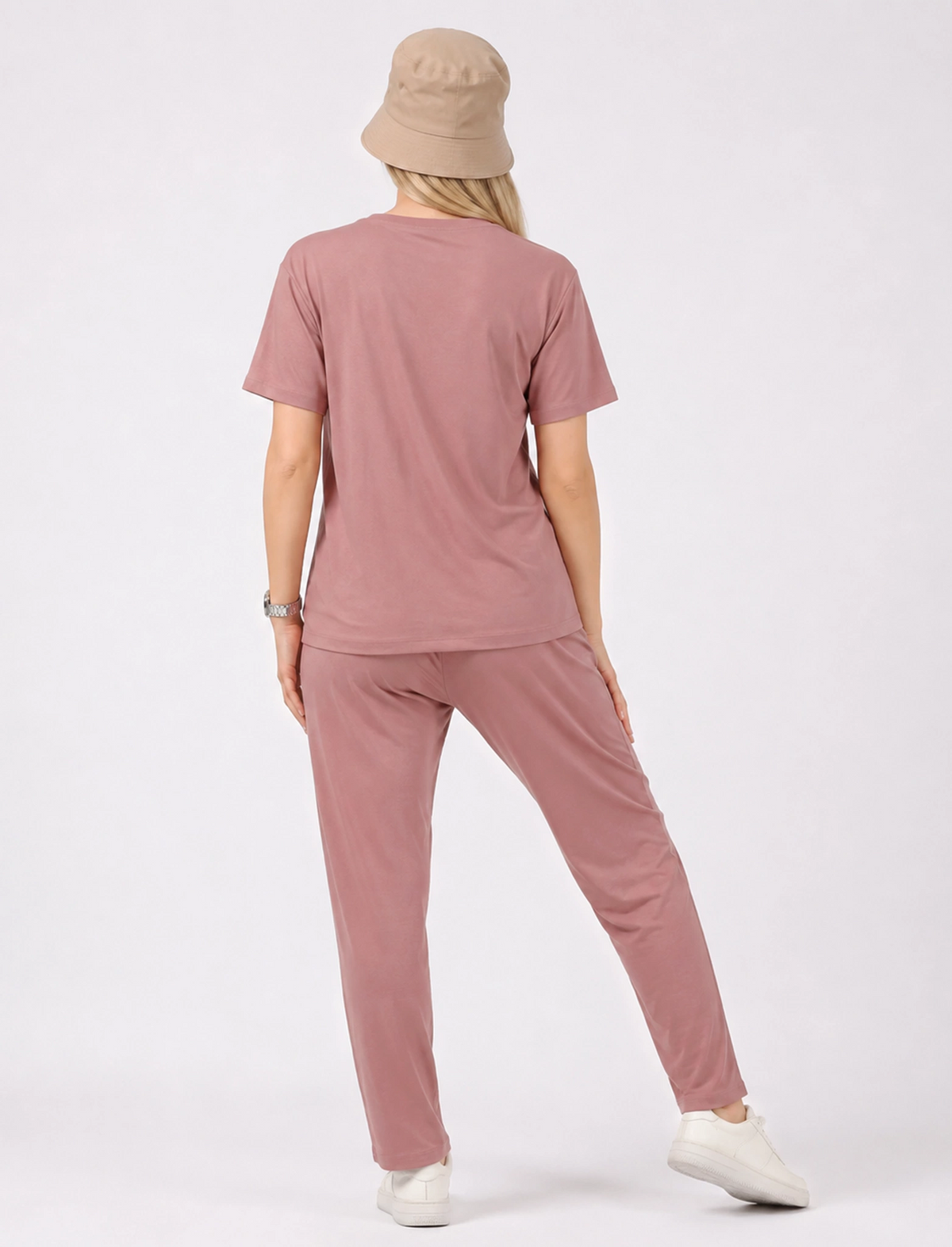 Trendy Rose Pink Tencel Lounge Set for Women - Mangai Nighties