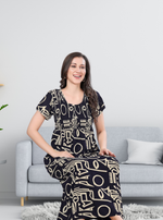 MANGAI Premium RAYON Smocking Nighty | Beautiful Pleated Design | Side Pocket | Stylish Nighty for Trendy Women's | Your Perfect Nightwear Collection's (RYS)