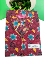 MANGAI Daily Wear Casual Comfort Fit Cotton Printed Nighties | Front open Zipper Model| Slit Open & Neck Collar Comfort Fit Daily Wear Nighties (DRN)