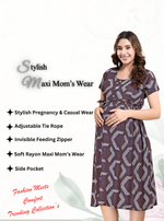 New Arrivals 4-IN-ONE MAXI Mom's Feeding & Casual Wear | Stylish Maxi Style | Invisible Feeding Zipper | Perfect Pre & Post Pregnancy Wear   (MAXI 4-IN-ONE)