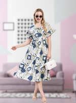 Rayon MAXI FROCK Model Nighties | Fancy Petal Sleeve | Fancy Neck & Side Pocket | Pleated Frock MAXI Style | Trendy Collection's for Stylish Women & Teenage Girl (PSG-H)